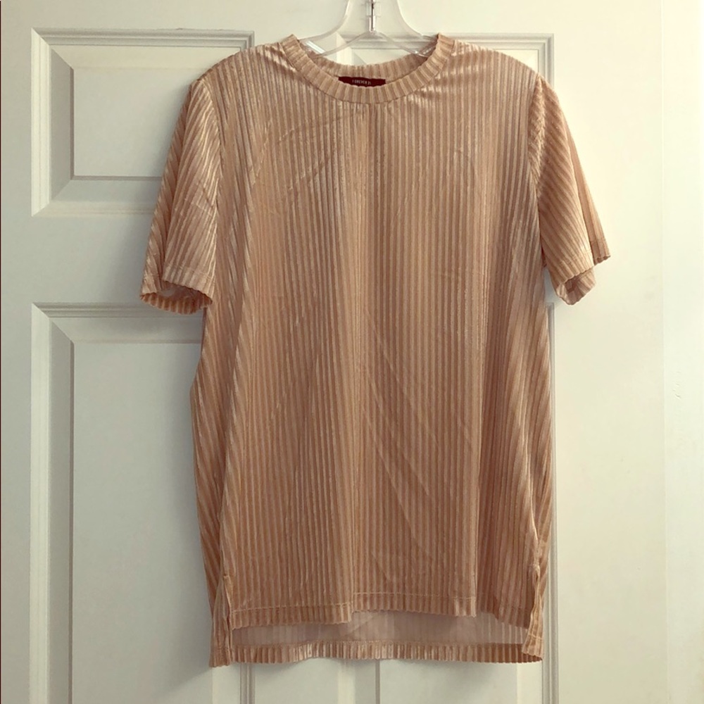 Forever 21 | Gold Velvet Ribbed Tunic Top